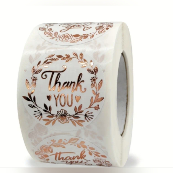 500pcs Thank you Rose gold Stickers new. - Picture 3 of 3